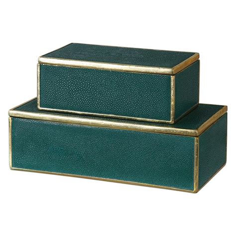 round green metal box|wayfair green decorative box.